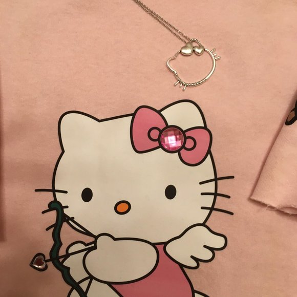 Adorbale cotton candy pink hello kitty hoodie and matching necklace! - Picture 11 of 12